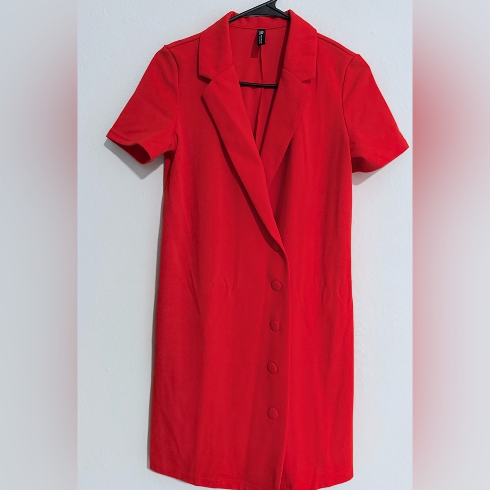Zara Red Button-Down Dress